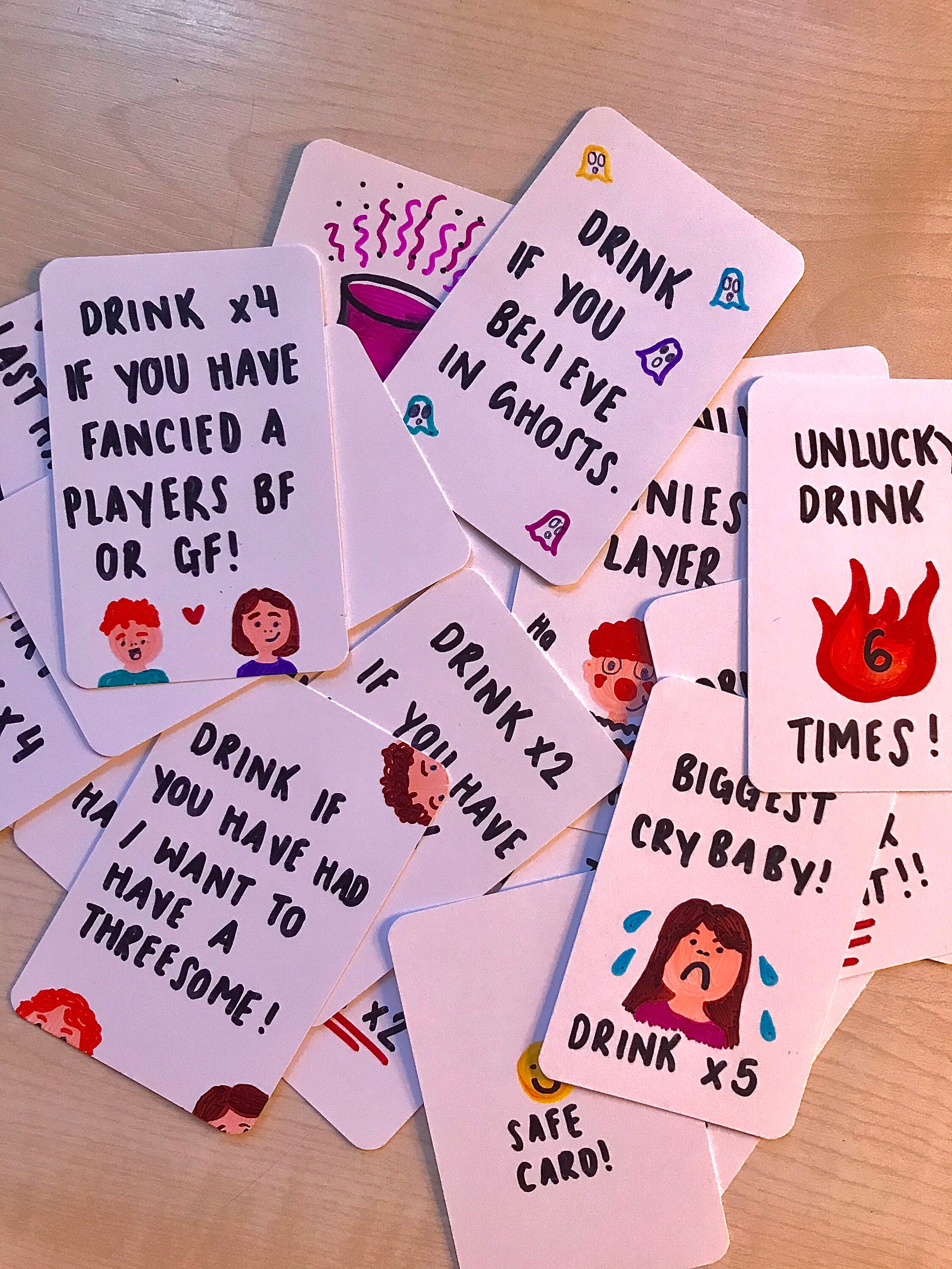 X3 Combination Drinking Cards Pack Etsy