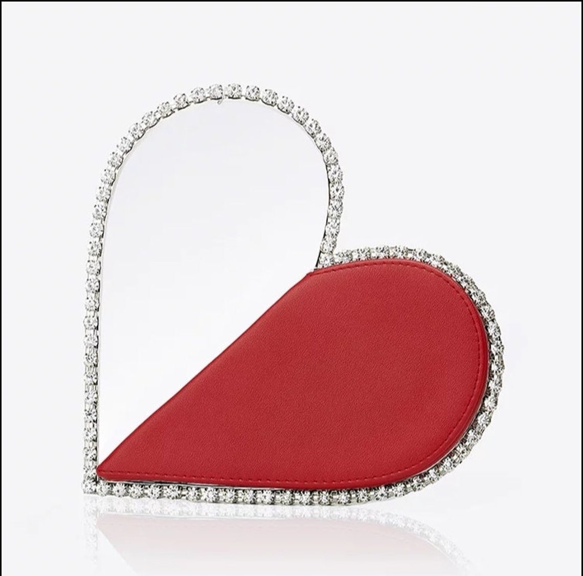 Heart shaped clutch bag with rhinestones Etsy