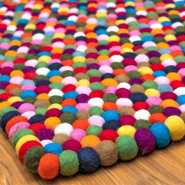 Felt Ball Rug Etsy