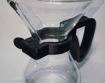 Chemex Handle v1 - Improved handling for the iconic drip coffee makers, easy removal of collar for washing and storage