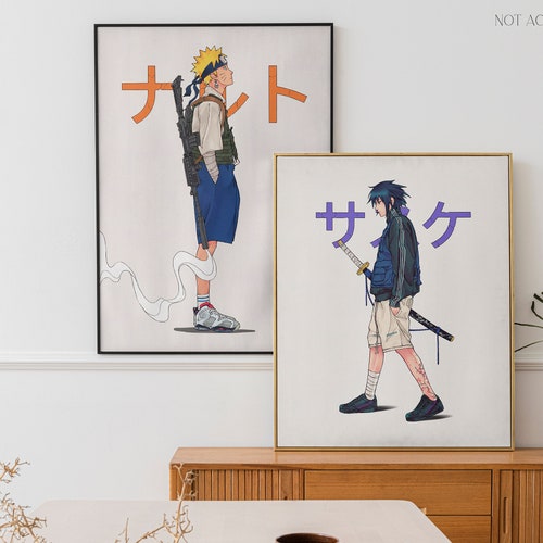 2 Premium Anime Posters, Ninja Fan Art, Anime Print, Narut.o & Sasuk.e Poster, Anime Wall Art, Home Decor, A4, A3 Print