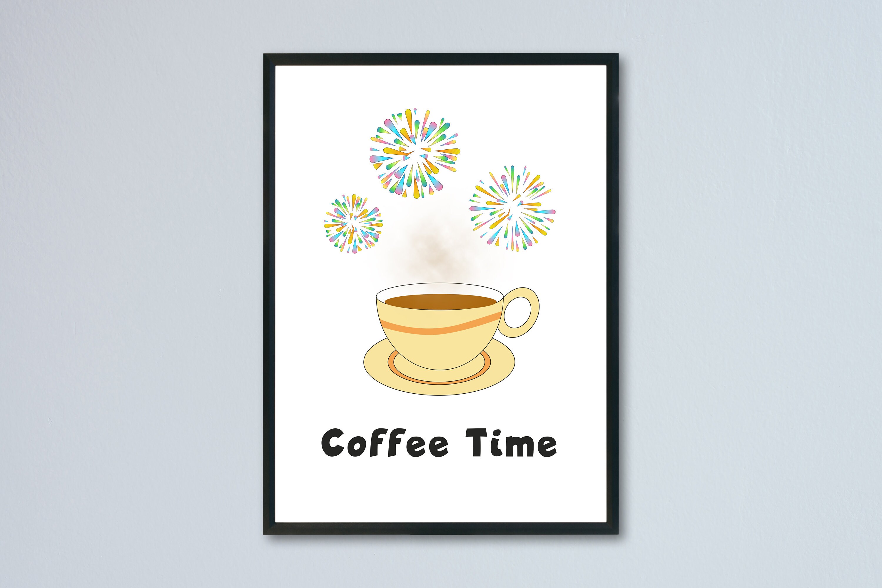 Large Wall Art Coffee Time Print Home Decor Dining Room Etsy
