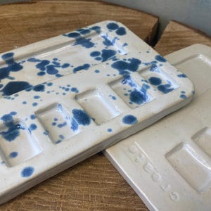 Paint pallete for mixing paints  handmade ceramic gift. Slab built.