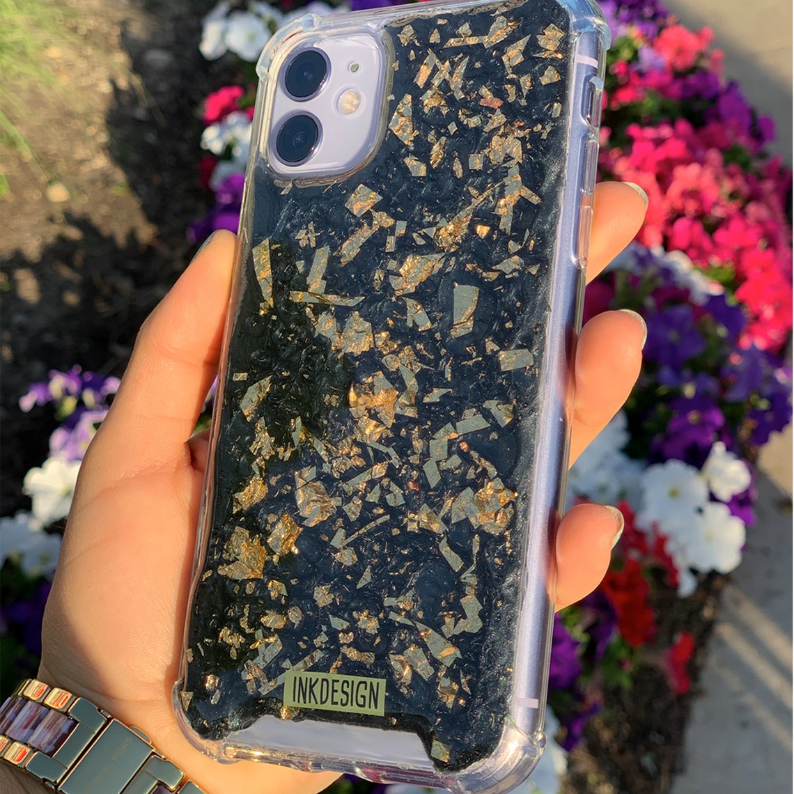 IPhone 12 case 24k Gold leaf flake foil iPhone 11 Pro Case Etsy