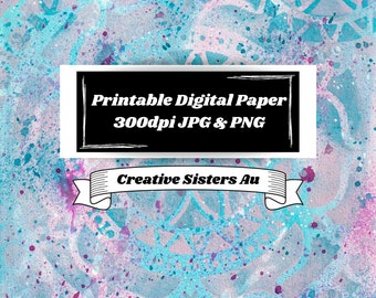 Mandala / Digital Download / Handmade Paper / Art Journal / Mixed Media / Printable Paper / Scrapbook Paper / Background / Collage