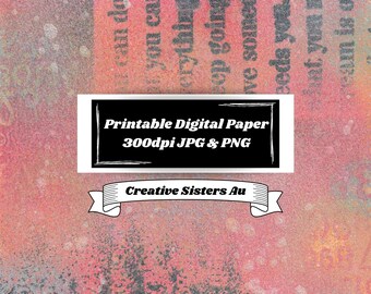 Handmade Paper / Digital Download / Mixed Media / Art Journal / Printable / Scrapbook Paper / Background / Collage Sheet / Junk Journal