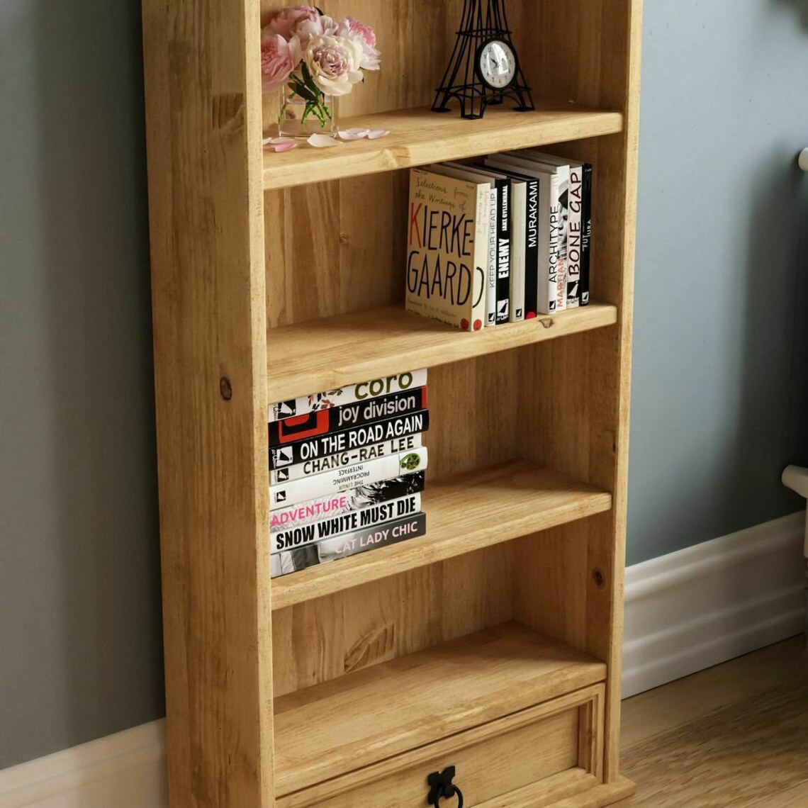 Solid wooden DVD Rack 1 Drawer Shelf Unit Mexican Solid Waxed Etsy