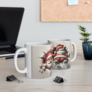 Nice or Naughty Santa Ceramic Mug 11oz