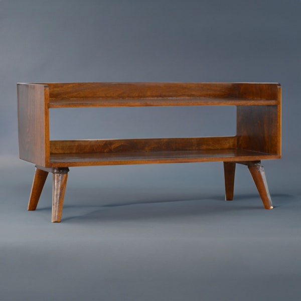Mango Wood Marvel: Nordic-Style Shoe Bench for Stylish Storage and Home Transformation