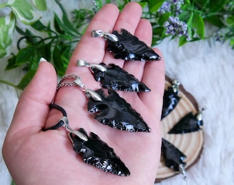 Obsidian Spitzen Anhänger | fair gehandelt & ethisch | Edelstein Kette, Heilstein Schutz, schwarzer Kristall | Spiritueller Schmuck