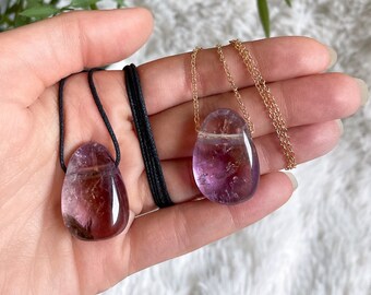 Ametrine Pendant | fair trade & ethical | Drilled Gemstone, Purple Healing Stone, Crystal Necklace | Esoteric jewellery, spiritual gifts