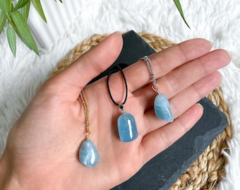 Aquamarine pendant | fair trade & ethical | Aquamarine Jewelry, Blue Gemstone, Crystal Necklace | Esoteric jewelry