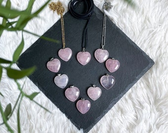 Rose Quartz Heart Pendant | fair trade & ethical | Gemstone Heart, Pink Healing Stone, Crystal Necklace | Spiritual jewelry, gift