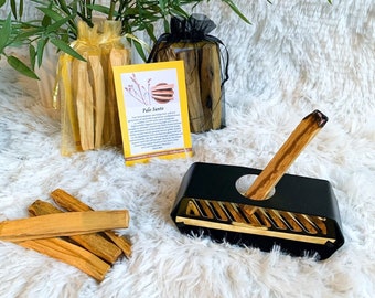 Palo Santo | fair gehandelt & ethisch | Räucherholz, Sticks | Räucherwerk | Hölzer und Halter einzeln oder als Set | Esoterik Geschenk