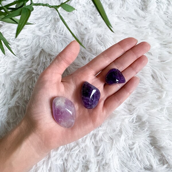 Amethyst Trommelstein | fair gehandelt & ethisch | Edelsteine, lila Kristall, Taschenstein | Reiki, Chakra, Esoterik, spirituelle Geschenke