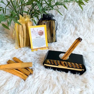 Palo Santo | fair gehandelt & ethisch | Räucherholz, Sticks | Räucherwerk | Hölzer und Halter einzeln oder als Set | Esoterik Geschenk