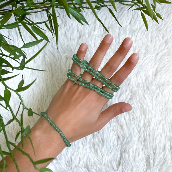 Aventurin Armband | fair gehandelt & ethisch | Edelstein Schmuck, Heilsteine, Grüner Kristall | Esoterik, spirituelle Geschenke