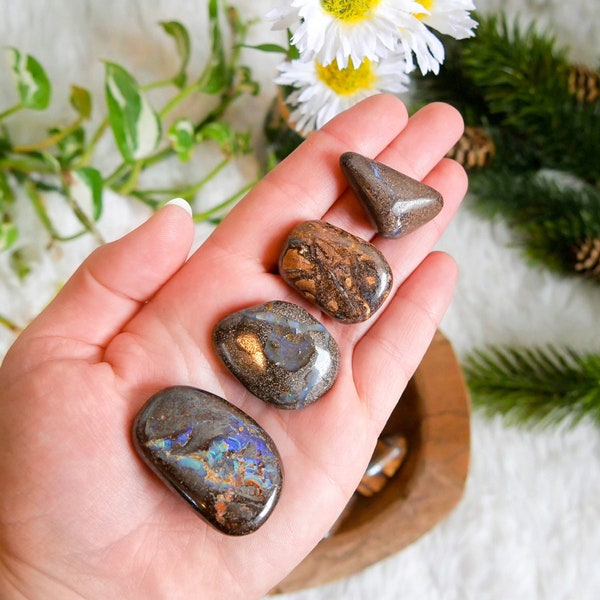 Boulder Opal Tumbled Stone | fair trade & ethical | Gemstone, Healing Stones, Crystal Shimmer, Spiritual Stones | Esoteric gift