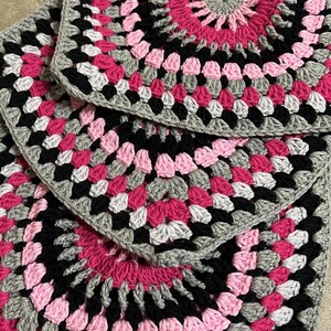 Crochet Hooded Granny Square Cardigan with Colorful Cotton Yarn, Boho Oversized Retro Jacket for Women, Fall Fashion Gift image 14