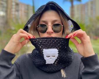 GIDEAL lamé knit balaclava arm warmer merino_balaclava_olive_01_1800