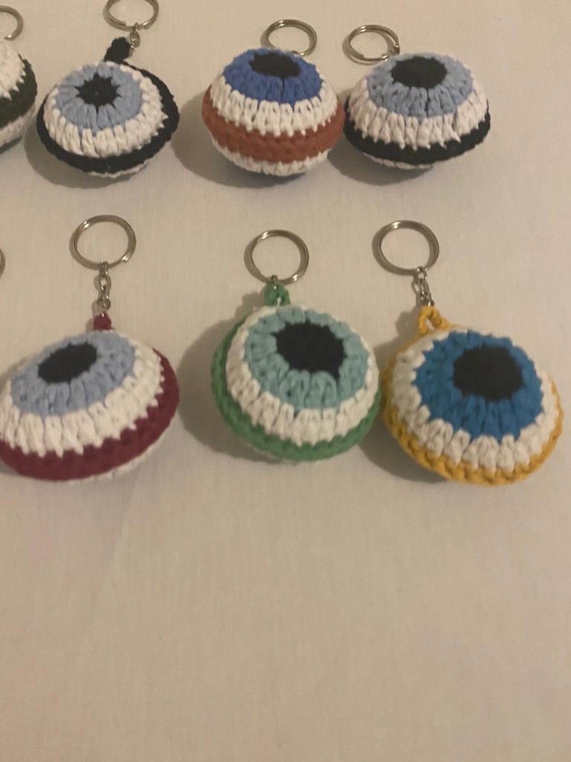 Evil eye keychain / Evil eye keyring / Crochet keychain / Etsy