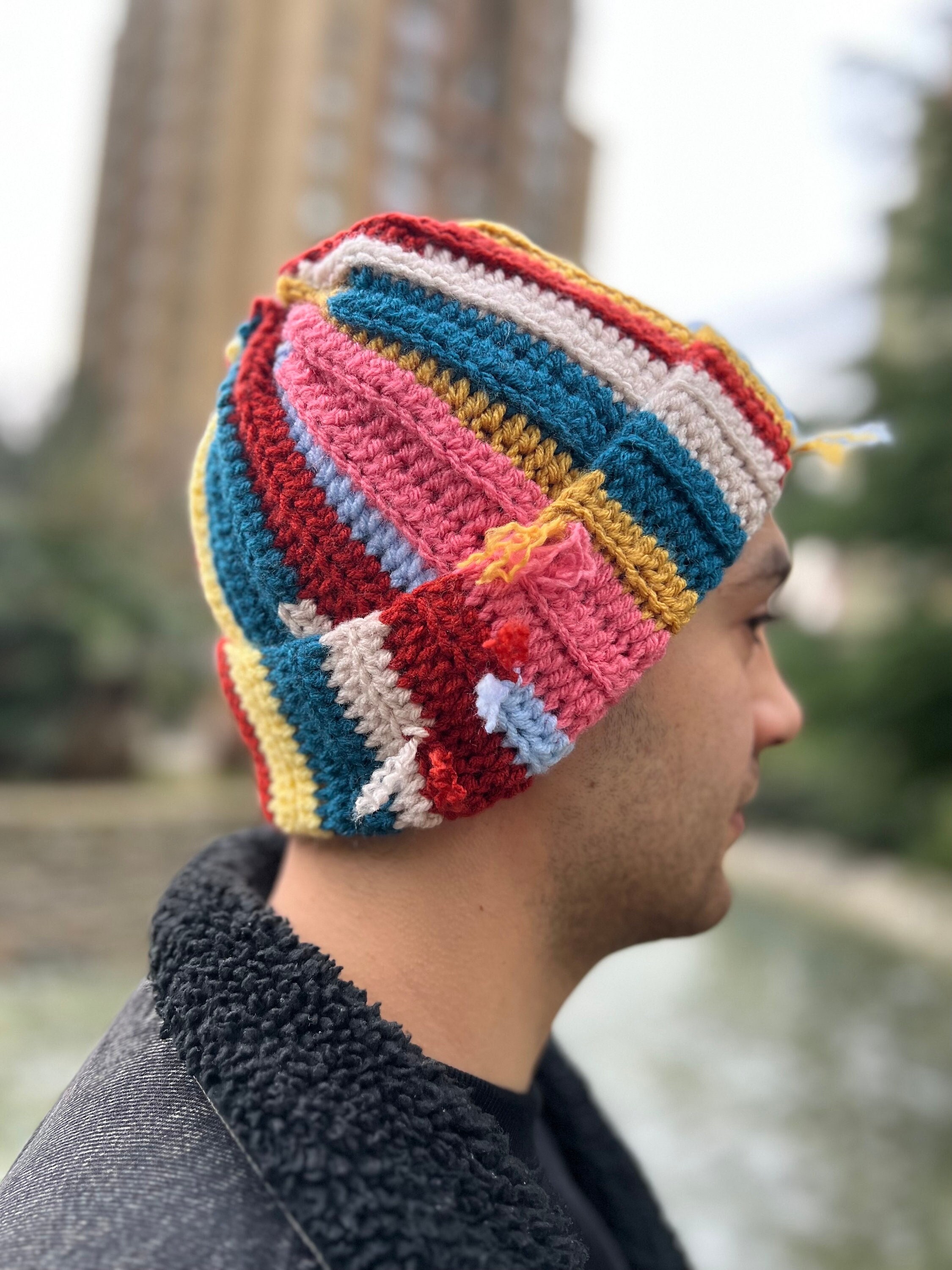 Cozy Thick Beanie, Rainbow Beanie, Colorful Beanie, Scrap Beanies