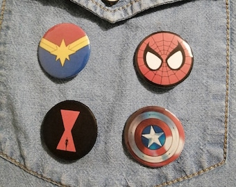 Super hero button badges 32mm