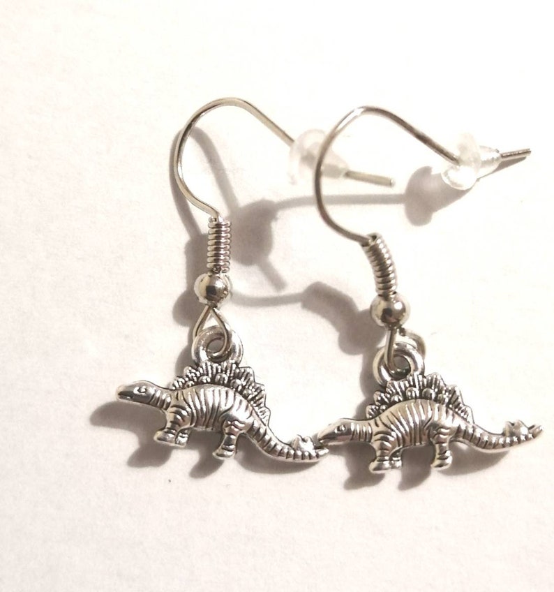 Mini Stegosaurus Drop and clip on Earrings