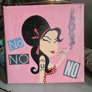 Amy Winehouse Original Acrylic Painting 15 x 15cm