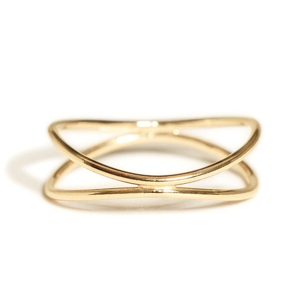 Criss Cross Ring, 925 Sterling Silver Ring, Criss Cross Interlocking Band Ring, Gold Plated Criss Cross Ring, Everyday Wear Ring, Gifts