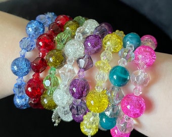 Beaded handmade bracelets with or without a charm! Very cute stocking filler for christmas