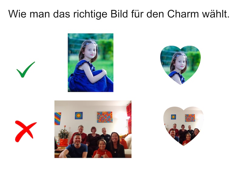 Personalisierter Foto-Anhänger, HERZ FOTO-CHARM für Armband Charm Anhänger Bild 9