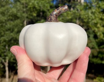 Handmade ceramic Pumpkin that is perfect for Halloween and Thanksgiving.