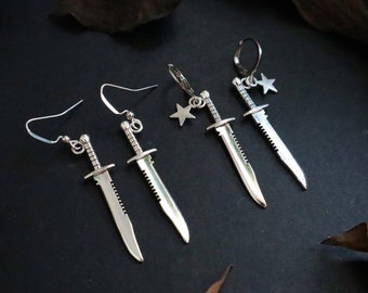 Sword earrings - Hypoallergenic dangle sword earrings - Gothic, alternatives, goth, medieval, equinoxart, viking, alternative, goth