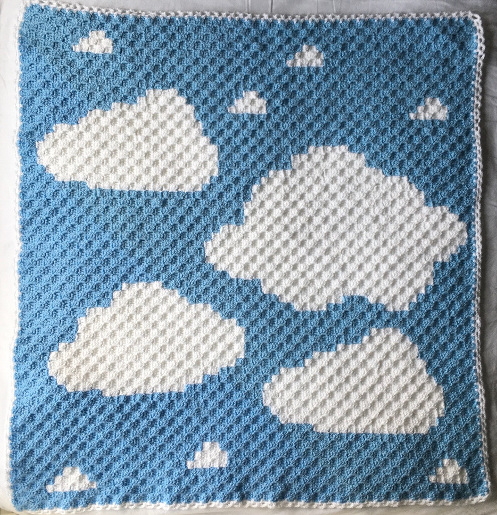 Blue Sky Cloud Baby Blanket Etsy