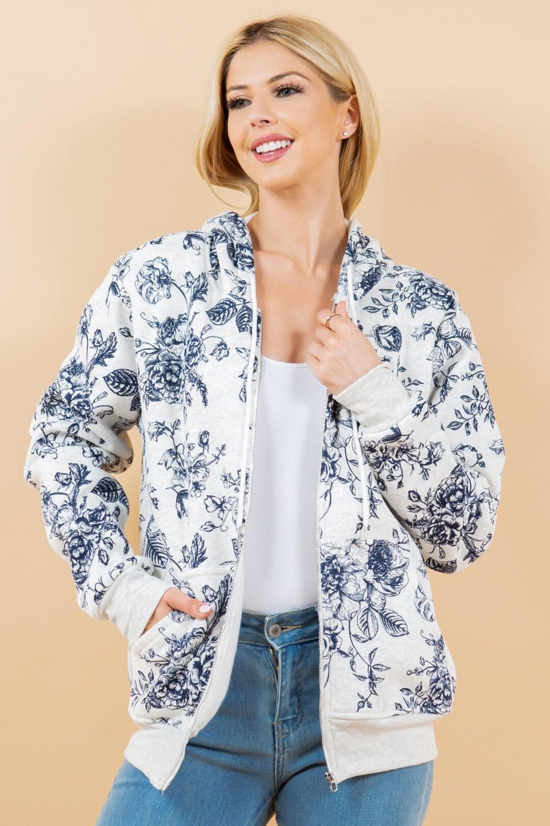 Floral Printed Hoodie Dress