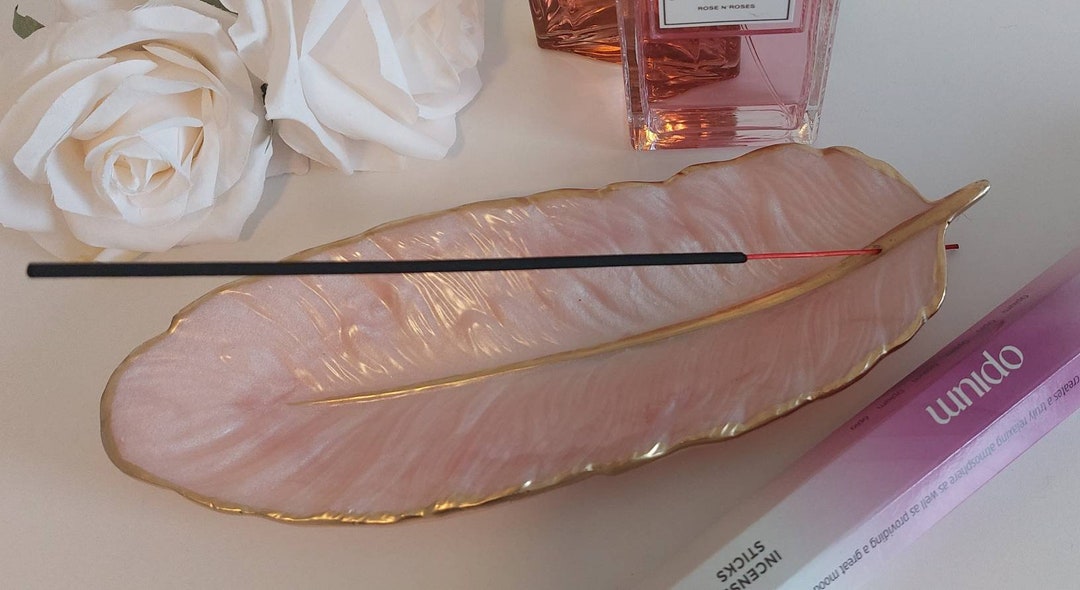 Pink and Gold Feather Incense Holder/ Home Accessory/home Decor/gift/ Modern Home/incense Holder/ Colours Optional/ Spiritual - Etsy UK