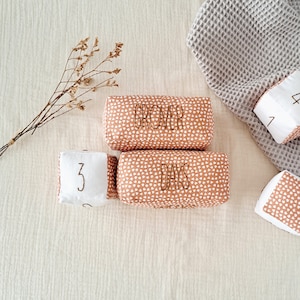 Bloques para contar los meses del bebé con motivos moteados: hitos mensuales neutros para fotos de bebés: regalo ideal para baby shower