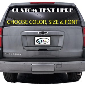 Customizable Car Windshield Decal - Custom Vinyl Windshield Decal - Vinyl Lettering, Customized decals for cars,  Personalized Cars Decals