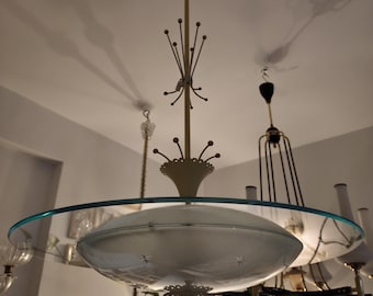 Splendid chandelier by Pietro Chiesa for Fontana Arte, from the late 1930s (large).