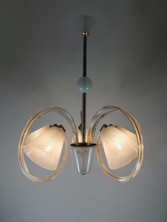 Famous and Rare Chandelier by Carlo Scarpa for Venini With
