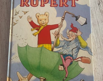 1988 Rupert bear Daily Express Annual - primera edición libro infantil - vintage , John Harold