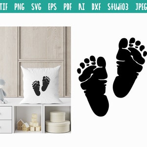 Baby Feet Cut Files, Baby Füße Aufkleber, Kind Fußabdrücke, Kinder Fußschritte, Baby Feet svg, Baby Feet Silhouette Dxf Eps Png Cricut