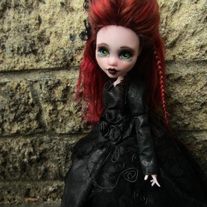 OOAK monster doll, gothic custom repaint