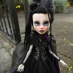 OOAK monster doll, gothic custom repaint