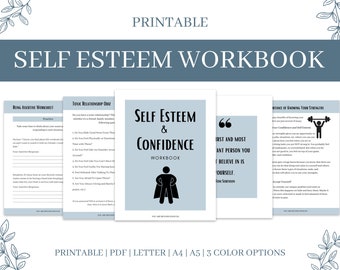 self esteem workbook etsy