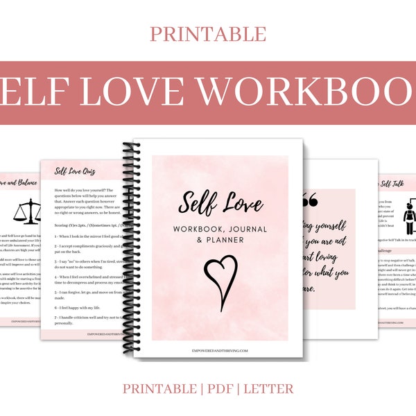 Self Love Workbook | Self Love Journal | Self Love Planner | Self Love Worksheet | Self Love Kit | Self Love Quotes