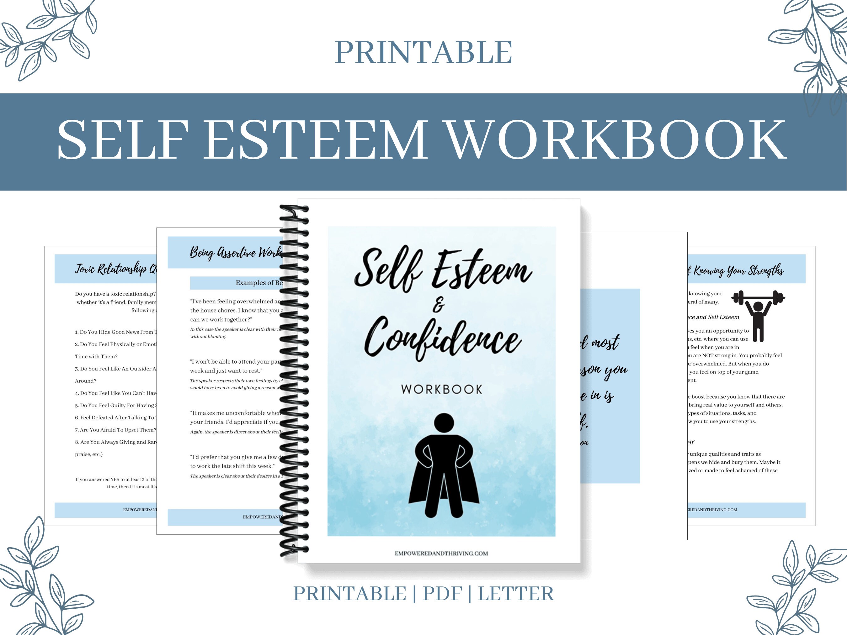 Self Esteem Workbook Confidence Workbook Improve Self - Etsy