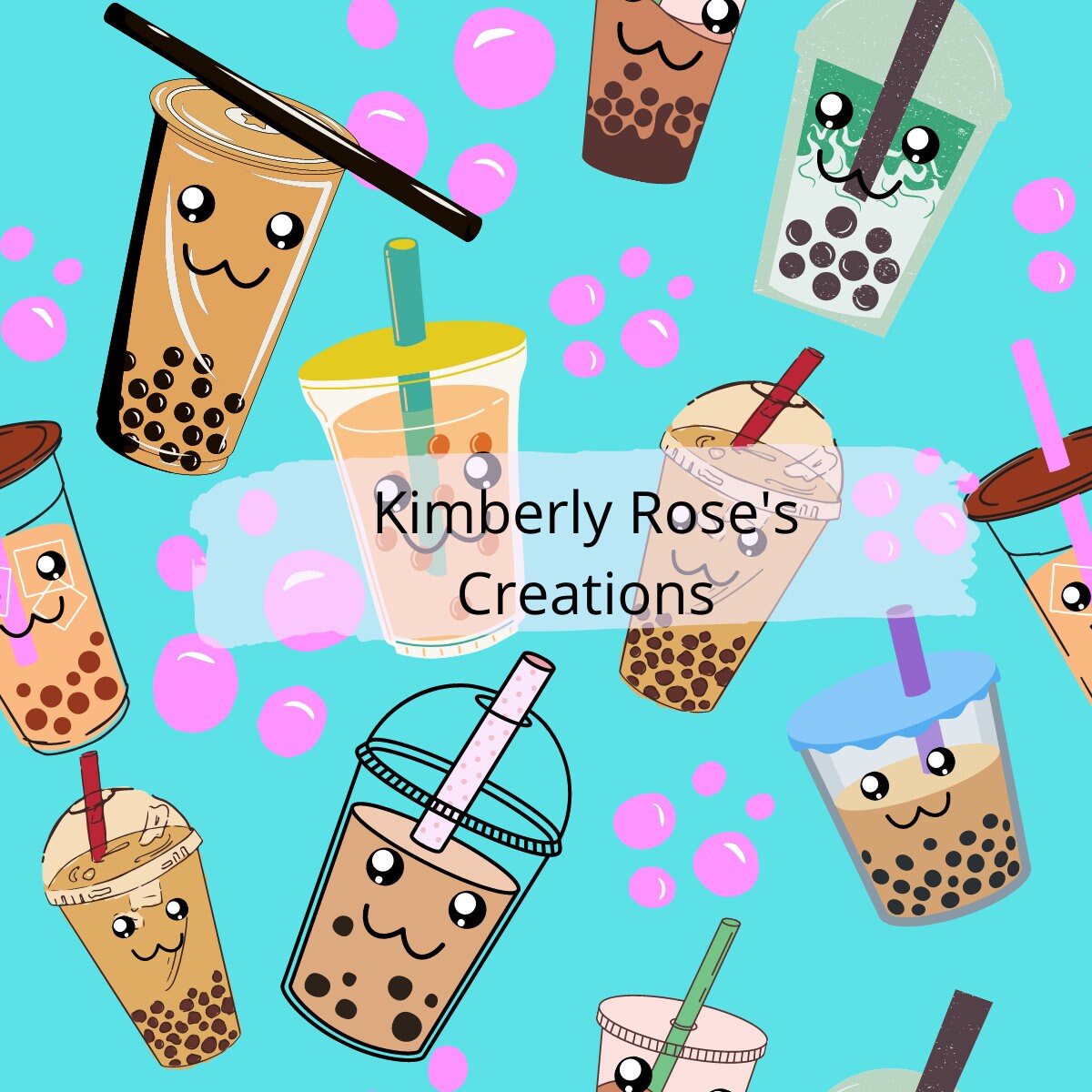Boba/Bubble Tea Digital Seamless File Etsy