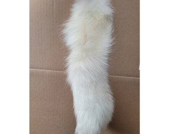 Polar Fox tail keychain, costume piece, tail attachment, white fox tail, genuine fur